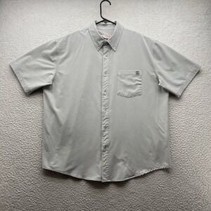 Huk Button Up Shirt Mens Large L Gray Fishing Outdoors Boat Performance Dad Camp